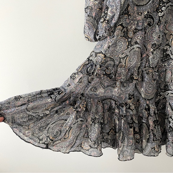 Rebecca Taylor Selene Paisley Voile Dress in Bleu Combo Size 4 - Picture 5 of 8